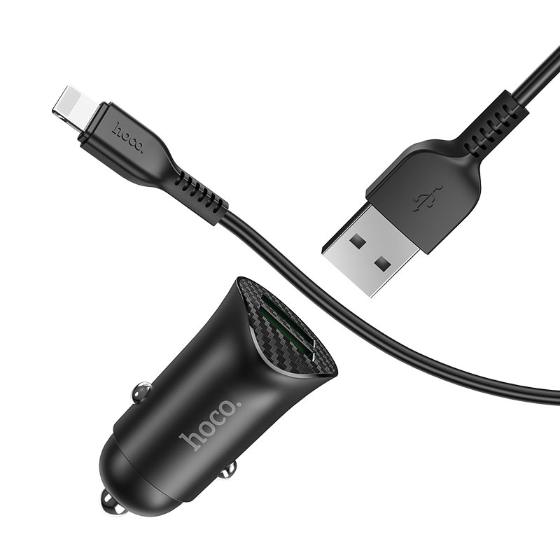 HOCO Car charger “Z39 Farsighted” QC3.0 dual port set with cable HOCO Car charger “Z39 Farsighted” QC3.0 dual port set with cable